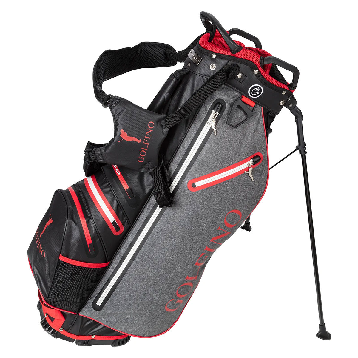 GOLFINO Waterproof Golf Stand Bag, Black/red, One Size | American Golf von GOLFINO