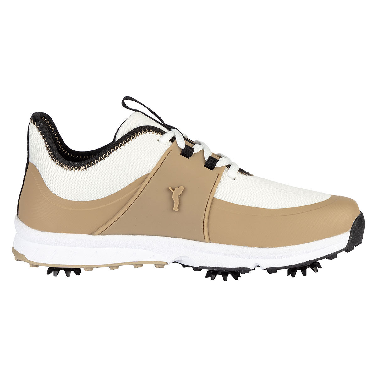 GOLFINO Women's Beige and White Comfortable Linda Waterproof Spiked Golf Shoes, Size: 4 | American Golf von GOLFINO