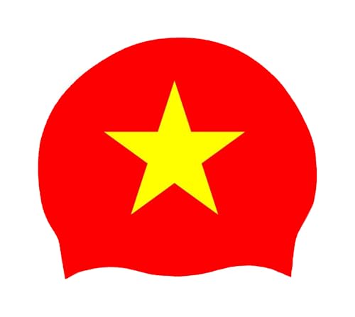 Unisex-Badekappe Silikon-Badekappe Mit Karte Flagge Der Republik Vietnam Für Damen Herren Erwachsene Jugendliche Elastische Badekappe Aus Silikon Für Langes Kurzes Haar Für Strand Schwimmbad Vietnam von GONMFKM