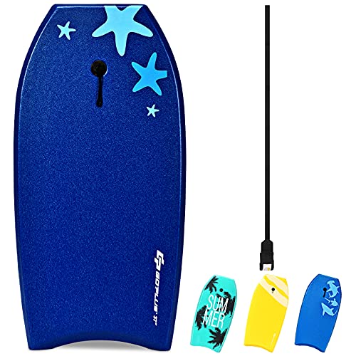 GOPLUS Surfboard Surfbrett Bodyboard Shortboard Schwimmbrett Farbwahl, Schwimmboard 105x51x6cm (Dunkelblau) von GOPLUS