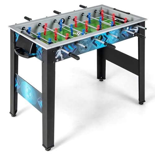 GOPLUS Tischkicker, Kickertisch mit 2 Fußbällen, Tischfußballspiel mit rutschfesten Griffen, 18 Spielern & realistischem Fußballfeld, Fußballtisch für Erwachsene & Kinder von GOPLUS