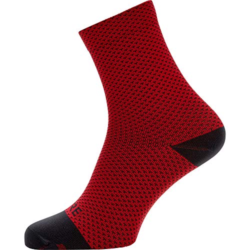 GORE WEAR C3 Unisex Mittellange Fahrrad-Socken, Mehrfarbig (Red/Black), 38-40 von GORE WEAR