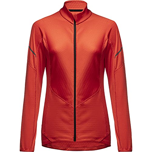 GORE WEAR Damen Thermo Langarm-Shirt mit Reißverschluss, Multisport, 34, Feuerrot von GORE WEAR