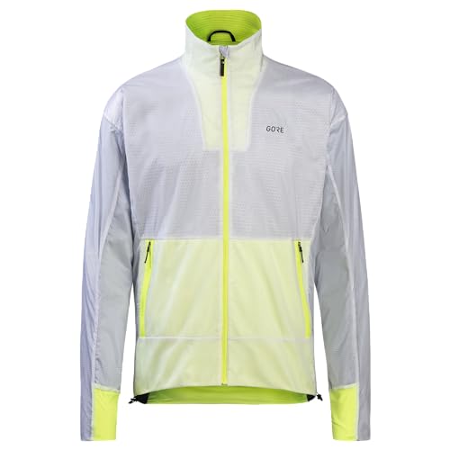 GORE WEAR Herren Laufjacke Drive, GORE-TEX INFINIUM, M, Weiß/Neon-Gelb von GORE WEAR