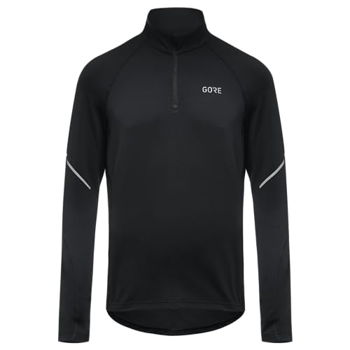 GORE WEAR Herren Mid Zip Shirt Langarm, Schwarz, L EU von GORE WEAR