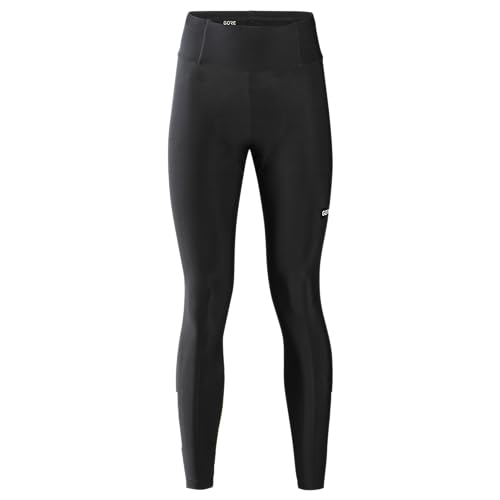 GORE WEAR Kurze Damen Thermo Fahrrad-Tights Progress, Mit Sitzpolster, 40, Schwarz/Neon-Gelb von GORE WEAR