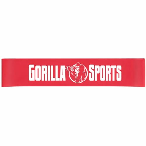 GORILLA SPORTS® Widerstandsbänder - Einzeln/Set, 5 Verschiedene Stärken, rutschfest, aus Latex, Farbwahl - Resistance Bands, Fitnessbänder, Gymnastikband, für Krafttraining, Pilates, Yoga von GORILLA SPORTS