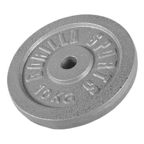 GORILLA SPORTS® Hantelscheiben - Set/Einzeln, 0,5 kg, 1,25 kg, 2 kg, 2,5 kg, 5 kg, 10 kg, 15 kg, 20 kg, 25 kg, 30 kg Gewichte, 30/31 mm, Gusseisen, Silber/Schwarz - Gewichtsscheiben, Bumper Plates von GORILLA SPORTS