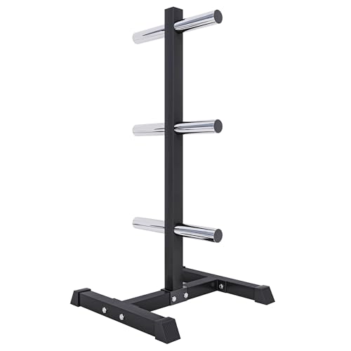 GORILLA SPORTS® Hantelscheibenständer - 6 Stangen, mit 50mm Scheibenaufnahme, bis 350 kg Belastbar, Stahl, Schwarz oder Weiß - Hantelständer, Scheibenständer, Hantelablage, Hantelbaum von GORILLA SPORTS