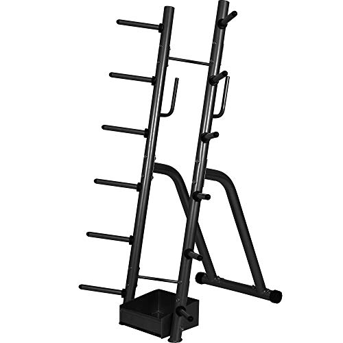 GORILLA SPORTS® Hantelständer - 70 x 80 x 170 cm, bis 300kg Belastbar, aus Stahl, Schwarz - Hantelablage, Hantelscheibenständer, Langhantelständer, Gewichteständer, Hantelscheiben-Ständer, Hantelbaum von GORILLA SPORTS