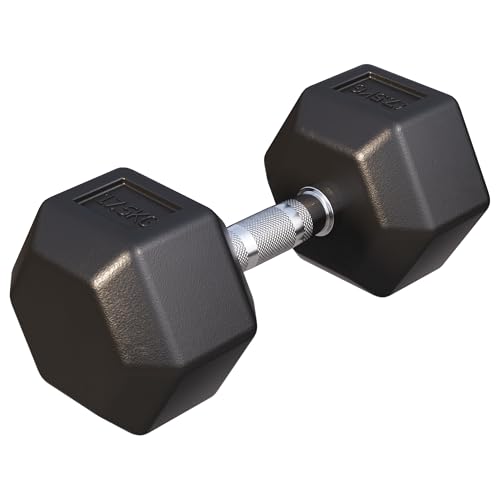 GORILLA SPORTS® Hexagon Kurzhanteln - Gewichte 2-50 kg, mit/ohne Ablage, Gusseisen Gummiert, Rutschsicher, Griff Gerändelt, Verchromt, Schwarz - Sechseckige Hanteln, Dumbbell, Krafttraining, Fitness von GORILLA SPORTS