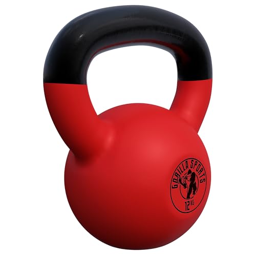 GORILLA SPORTS® Kettlebell - 2-32 kg Gewichte, Einzeln/Set, Gusseisen, Vinyl Beschichtung, Bodenschonende - Kugelhantel, Schwunghantel, Kugelgewicht, Rundgewichte für Fitness, Gym, Krafttraining von GORILLA SPORTS