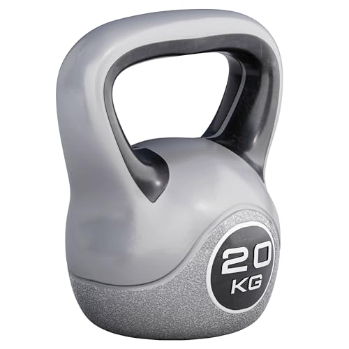 GORILLA SPORTS® Kettlebell - 2kg, 3kg, 4kg, 5kg, 6kg, 8kg, 10kg, 12kg, 14kg, 16kg, 18kg, 20kg Gewichte, Einzeln/Set, mit/ohne Ablage, Kunststoff - Kugelhantel, Schwunghantel, Kugelgewicht von GORILLA SPORTS