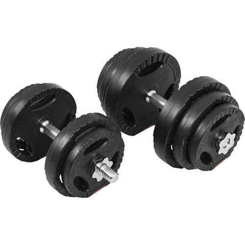 GORILLA SPORTS® Kurzhanteln 30 kg - 2er Set, Ø 30mm, 4 x 1,25kg, 4 x 2,5kg, 2 x 5kg Hantelscheiben, 2 Kurzhantelstangen, 4 Sternverschlüssen, Gerändelt, Kunststoff - Hantelset, Gewichten, Fitness von GORILLA SPORTS