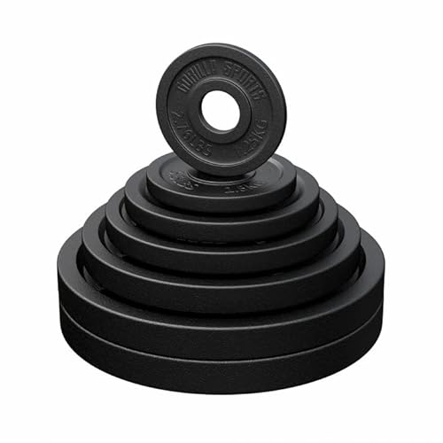 GORILLA SPORTS® Olympia Hantelscheiben - 1,25kg, 2,5kg, 5kg, 10kg, 15kg, 20kg, 25kg, 30kg Gewichte, 50mm Bohrung, Gusseisen, Einzeln/Set - Gewichtsscheiben, Hantelscheiben-Set, Hanteln von GORILLA SPORTS