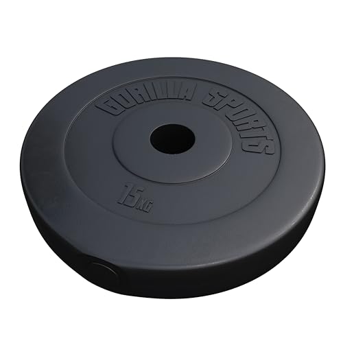 GORILLA SPORTS® Olympia Hantelscheiben - 1,25kg, 2,5kg, 5kg, 10kg, 15kg, 20kg, 30kg Gewichte, Einzeln/Set, 50mm Bohrung, aus Kunststoff - Gewichtsscheiben, Hantelscheiben-Set, Olympiascheiben von GORILLA SPORTS