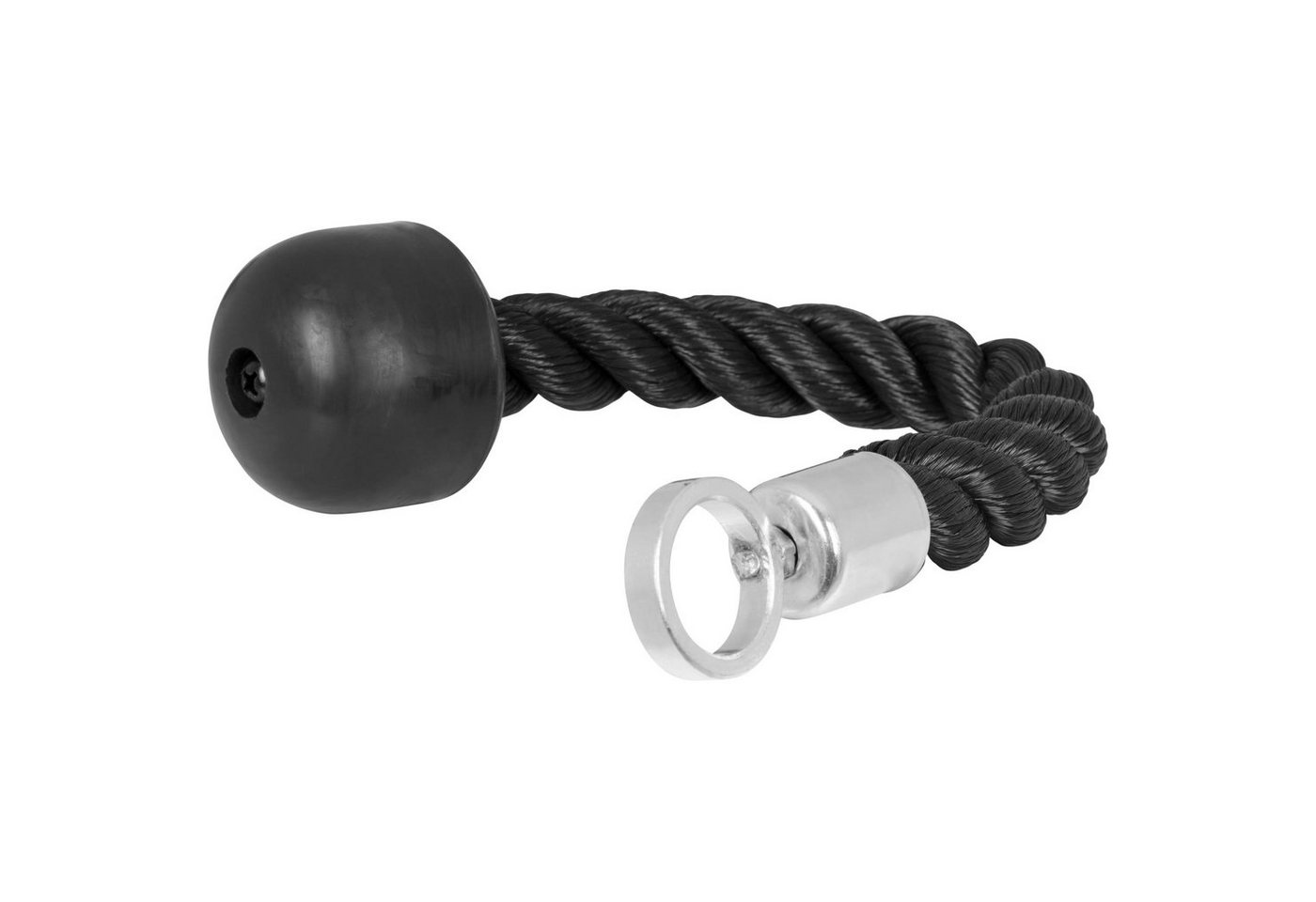 GORILLA SPORTS Einhand, inkl. Drehgelenk, 30 cm, bis 120 kg Belastbar, Nylon, Schwarz Trizepsseil (1-tlg) von GORILLA SPORTS