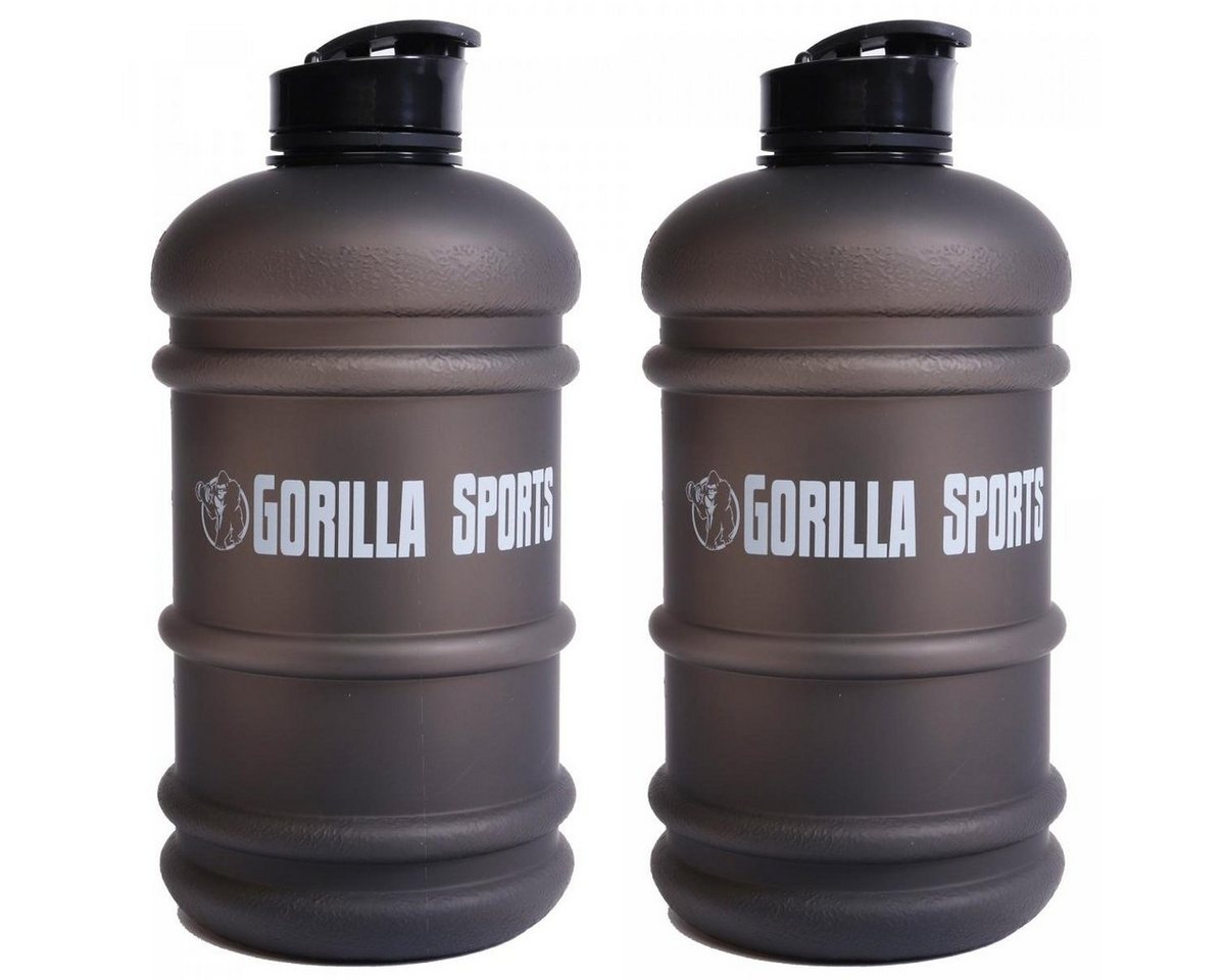 GORILLA SPORTS Trinkflasche Gallone, 2er Set, 2,2 l, Auslaufsichere - Wasserflasche, Sportflasche von GORILLA SPORTS