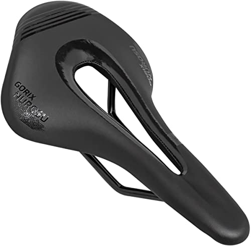 GORIX Bike Short Saddle Seat Short Nose Leichtes MTB Rennrad (GX-NUROSU) (Schwarz) von GORIX