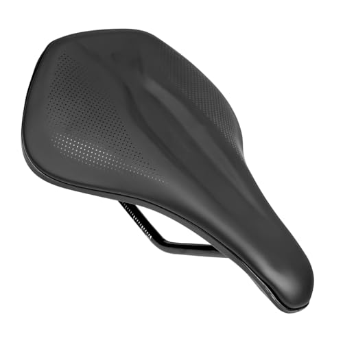 GORIX Fahrrad-Sattel, kurz, Sattel, Kurze Nase, breit, Stoßdämpfung, Schotter, elastisches Polster, Rennrad (Power Attack GR555 WD) von GORIX