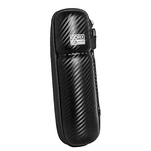 GORIX Fahrrad-Werkzeugkoffer Box Flasche Wasserdichter Reißverschluss Karbonmuster Rennrad MTB Fahrrad Radfahren Schwarz (GX-sssCASE(Small 22.5cm)) von GORIX