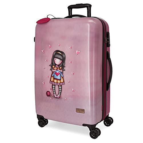 GORJUSS Santoro for My Love Koffer, mittelgroß, Violett, 45 x 67 x 26 cm, starr, ABS-Verschluss TSA 64L 3,86 kg, 4 Räder, dunkelviolett, Mittelgroßer Koffer von GORJUSS