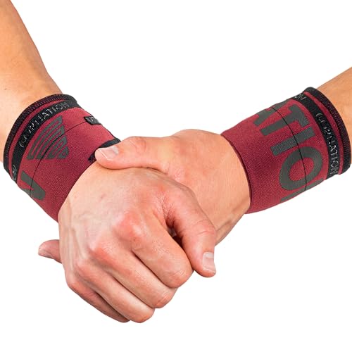 GORNATION® Handgelenk-Bandagen - Performance Wrist Wraps für Fitness, Gym, Calisthenics & Kraftsport - 1 Paar Wickel-Bandagen (Weinrot) von GORNATION