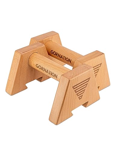 GORNATION® Wooden Parallettes Compact | Leicht & Langlebig, Calisthenics & Fitness Training | Push Up Bars/Liegestützgriffe von GORNATION