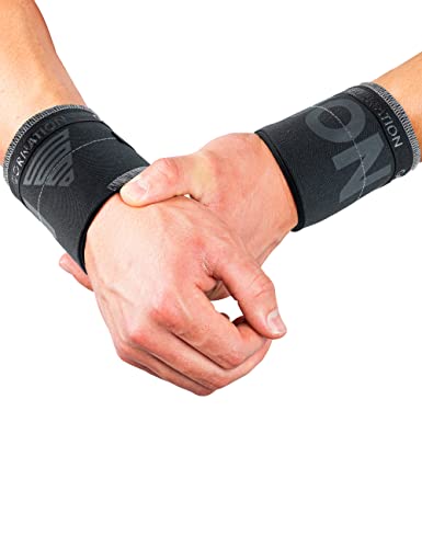 GORNATION Handgelenk-Bandagen - Performance Wrist Wraps für Fitness, Gym, Calisthenics & Kraftsport - 1 Paar Wickel-Bandagen (Schwarz/Grau) von GORNATION