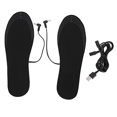 Beheizbare Einlegsohlen, 4mm Elektrische USB-Heizsohlen Wärmesohle Schuhheizung 40-50℃ Wärme gleichmäßig verteilen für Unisex Schuhe Boot(35-39) von GOTOTOP