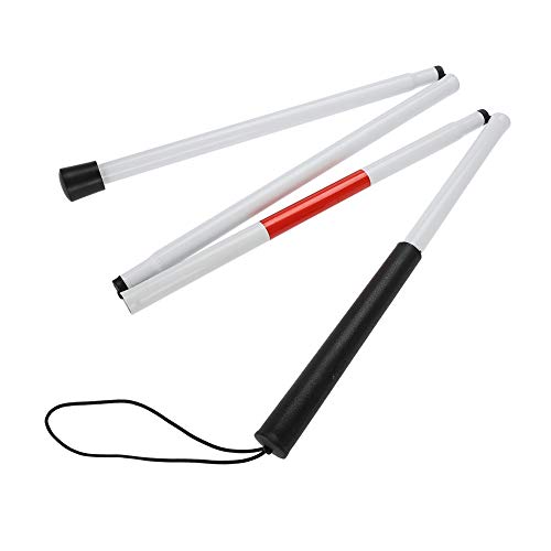 Blinde Gehstock Faltbarer 124 cm Aluminium Klappstock Aid Walking Sticks mit Rot Reflektierende Band für Leute geeignet von GOTOTOP