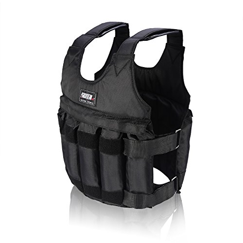 Verstellbare Gewichtsweste, Gewichtstrainingsweste Boxtrainingsweste mit abnehmbaren Gewichten Fitnesstrainingsweste. 20kg / 50kg Gewicht (Sand und Stahlplatte sind nicht im Lieferumfang von GOTOTOP