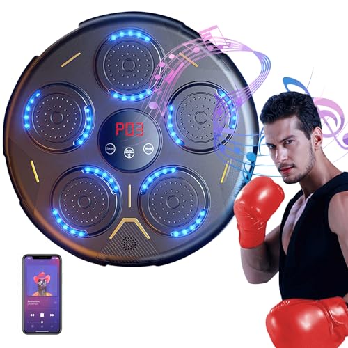 GOXAEEE Musik Boxmaschine Elektronische Boxen LED Wand Boxing Target Smart Boxtrainingsgeräte für Erwachsene und Kinder, Unterstützt Bluetooth, 4 Geschwindigkeitsmodi, Einstellbare Einbauhöhe von GOXAEEE