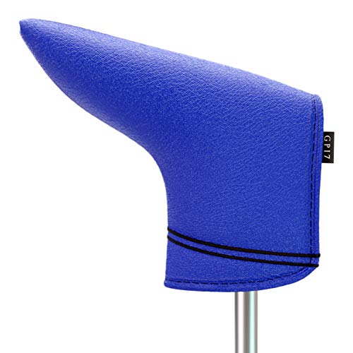 Putter Cover GPI7 Premium Golf Leder Schlägerhaube / Wasserdicht / Schmutzabweisend / Magnetischer Verschluss / Hochwertiges Leder (Blau) von GPI7