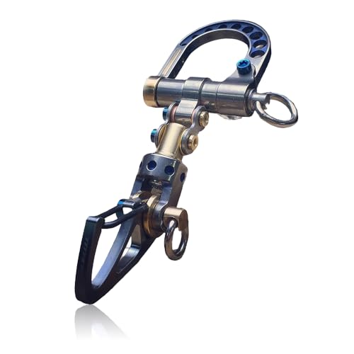 EDC-Schlüsselanhänger-Doppelkarabiner, robuster EDC-Schlüsselanhänger aus Titan, mit drehbarem Drehgelenk, multifunktionaler taktischer Karabiner-Schlüsselanhänger (1Pcs) von GRFFZX