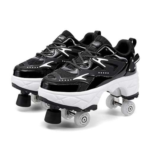 Girls' Roller Skates with Wheels, Children's Roller Skates, Adjustable Kick Wheels Trainers, Outdoor Fun and Adventure, Birthday Gift,Noir-43 von GRFIT