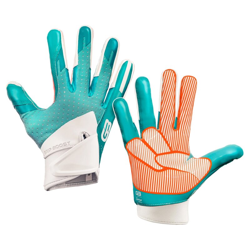 Grip Boost Stealth 5.0 Peace American Football Receiver Handschuhe - Miami Aqua blau Gr.2XL von GRIP BOOST