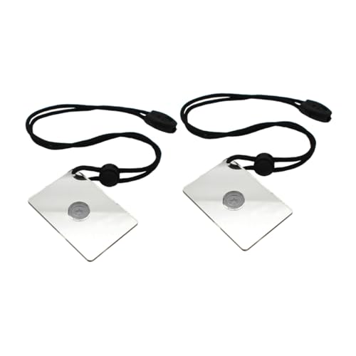 GRIRIW 2 Stück Multifunktionaler Signalspiegel Reflektierender Überlebensspiegel für Outdoor Camping Wandern Notfall SOS Signal Robustes Design Geeignet für Kajak und Rucksacktouren von GRIRIW