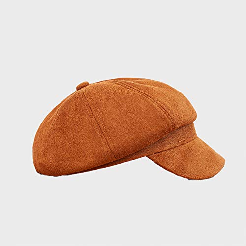 GRTE Ballonmütze Damencap Newsboy-Mütze Baker-Boy-Mütze Regencap Sonnencap Wintercap Sommercap Mit Schirm,Damen Regenkappe Mit Polar Soft Futter - Ballonmütze Für Herbst Und Winter,Braun von GRTE