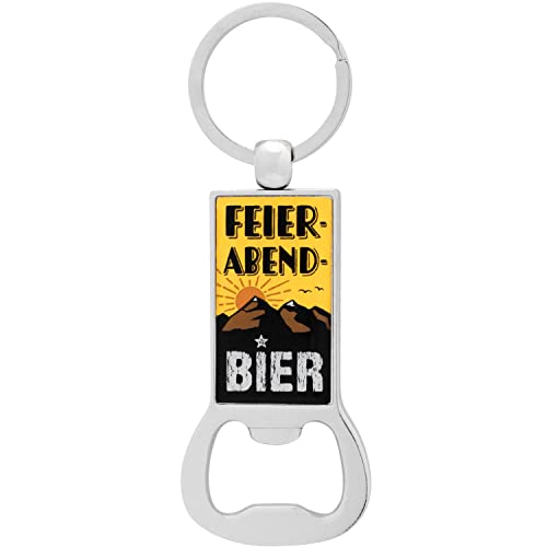 GRUSS & CO Flaschenöffner Motiv "Feierabend Bier" | Schlüsselanhänger | Lustiges Männergeschenk | 17 cm mit Ring | Geschenkidee von GRUSS & CO