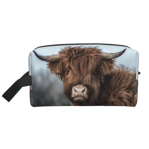 Make-up-Tasche, Highland Cow Scottish Wildlife Reise-Kosmetiktasche, Kulturbeutel, tragbarer Make-up-Taschen-Organizer von GRatka