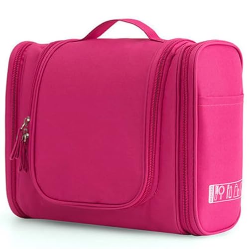 Kosmetiktasche wasserdichte Nylon-Reise-Organizer-Tasche Unisex-Frauen-Kosmetiktasche for Aufhängen von Reise-Make-up-Taschen for Waschen von Kulturbeuteln Make Up Bag (Color : Pink) von GSCLZ