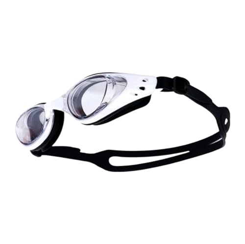 Schwimmbrille Professionelle Schwimmbrille Anti-Fog UV Einstellbare Beschichtung Männer Frauen Wasserdichte Silikon Tauchen Pool Brille Erwachsene Brillen ( Color : Clear black white , Size : Adjustab von GSJNHY