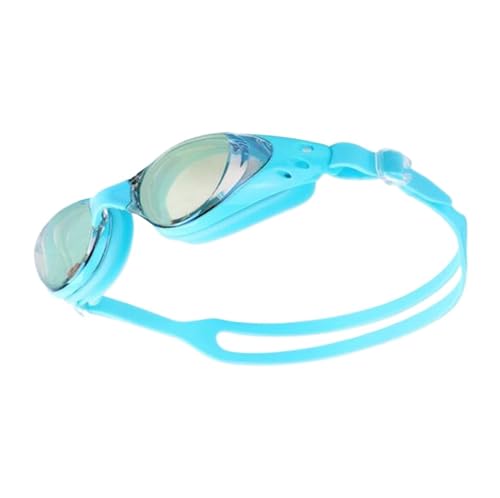Schwimmbrille Professionelle Schwimmbrille Anti-Fog UV Einstellbare Beschichtung Männer Frauen Wasserdichte Silikon Tauchen Pool Brille Erwachsene Brillen ( Color : Plating blue , Size : Adjustable ) von GSJNHY