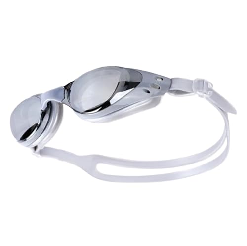 Schwimmbrille Professionelle Schwimmbrille Anti-Fog UV Einstellbare Beschichtung Männer Frauen Wasserdichte Silikon Tauchen Pool Brille Erwachsene Brillen ( Color : Plating gray , Size : Adjustable ) von GSJNHY