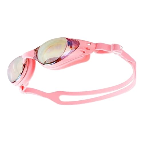 Schwimmbrille Professionelle Schwimmbrille Anti-Fog UV Einstellbare Beschichtung Männer Frauen Wasserdichte Silikon Tauchen Pool Brille Erwachsene Brillen ( Color : Plating pink , Size : Adjustable ) von GSJNHY