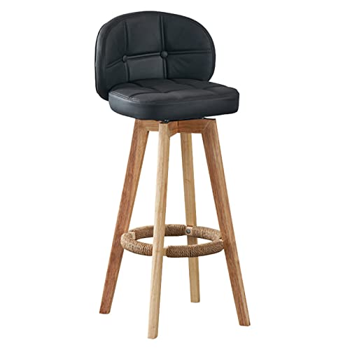 Barhocker, Massivholz-Barhocker für zu Hause, leichter, luxuriöser einfacher Sessel, um 360° drehbarer Rezeptionshocker, Frühstücks-Esszimmerstuhl für die Heimkücheninsel (Größe: 63 cm, Farbe: von GSKXHDD