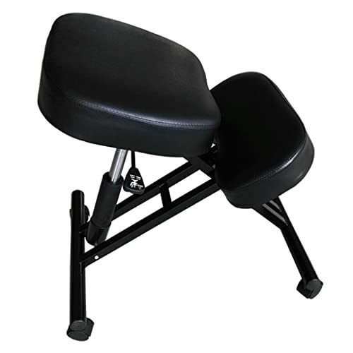 GSKXHDD Computer-Kniestuhl, multifunktionaler ergonomischer Kniestuhl, Haltungsstuhl aus Stahlschwammmaterial, verbessert und korrigiert die Sitzhaltung Kniehocker (Farbe: Schwarz) Independence von GSKXHDD