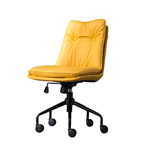 GSKXHDD Hocker ZXIAOR Computerstuhl, einfacher und bequemer Bürostuhl, Heimschreibtisch, höhenverstellbar, 360° drehbarer Rückenlehnenstuhl, Doppelsitzkissen (Farbe: Gelb) Independence von GSKXHDD