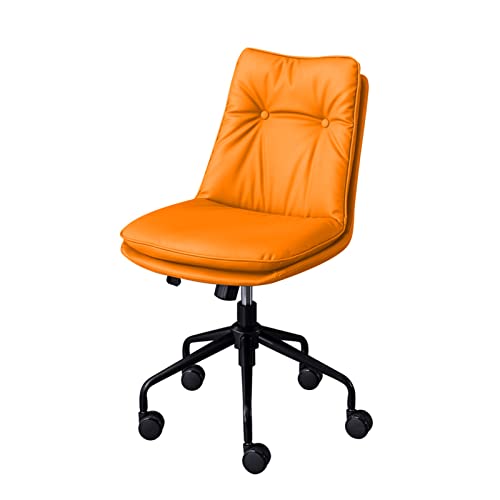 GSKXHDD Hocker ZXIAOR Computerstuhl, einfacher und bequemer Bürostuhl, Heimschreibtisch, höhenverstellbar, 360° drehbarer Rückenlehnenstuhl, Doppelsitzkissen (Farbe: Orange) Independence von GSKXHDD